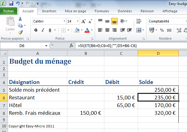 Budget Excel