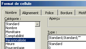 Format de cellule