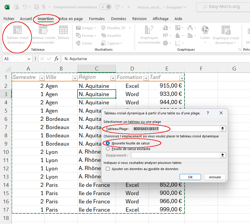 TCD Excel