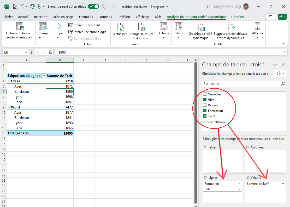 TCD Excel