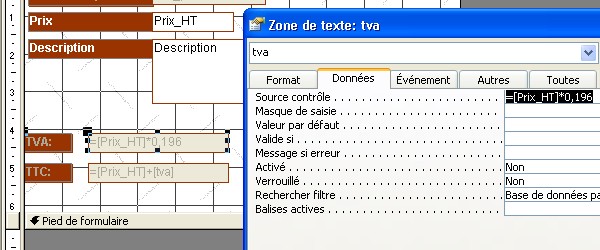 Formulaire sous Access 2003