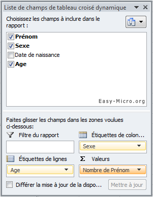 Rapport de Tableau Croisé Dynamique Excel
