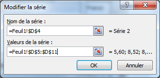 Excel - Modifier la série