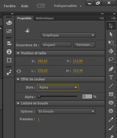 Interpolation Flash avec transparence