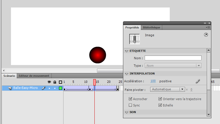 Interpolation classique Flash avec accélération