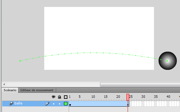 Interpolation Flash avec trajectoire modifiée