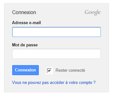 Inscription à Google adresses