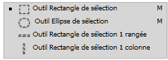 Outils Photoshop sélection